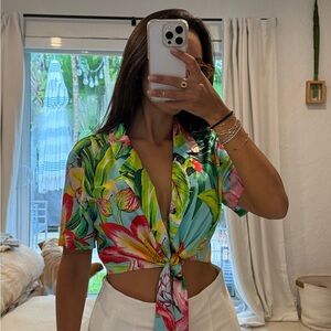 Rococo Sand Tropical Floral Button Down Shirt